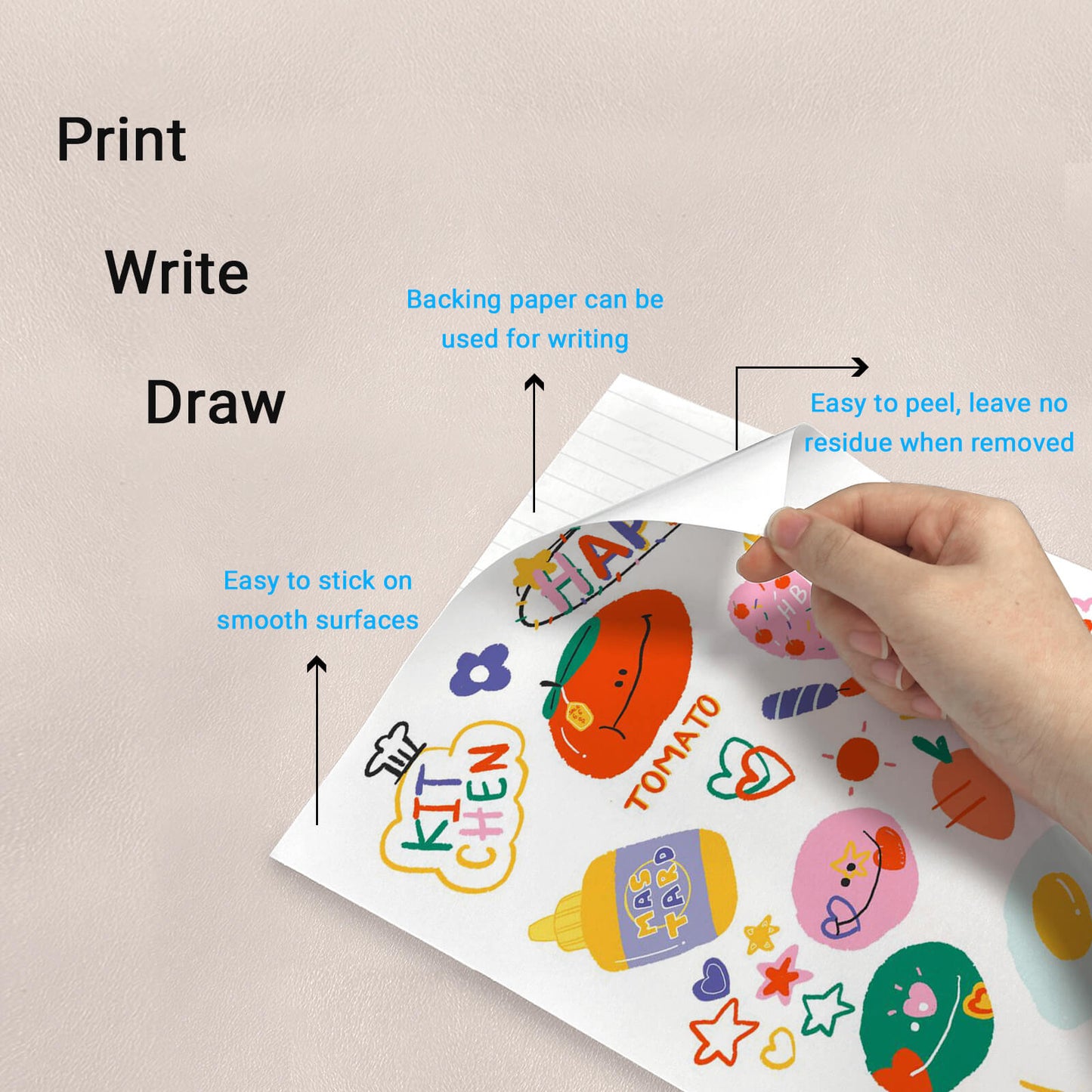 Kamo A4 Printable Matte Adhesive Paper, 210 x 297 mm, 80 sheets - Kamo