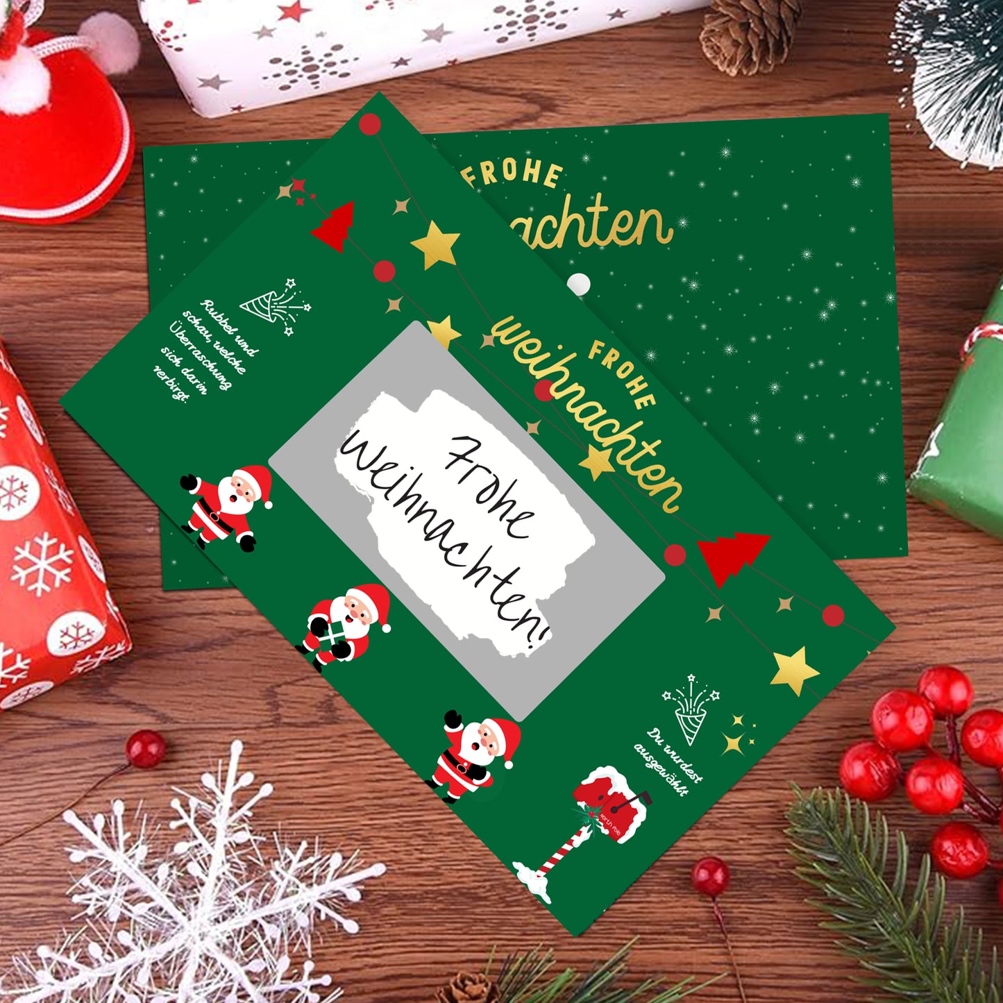 KAMO Christmas Scratch Card Voucher Gift Set – Santa Design (Green)