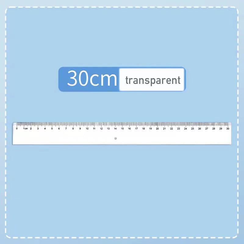 Student transparent ruler with wave plastic ruler 20 cm measuring drawing ruler