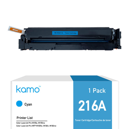 Kamo 216A Cyan Toner (With Chip) Compatible with HP 216A W2411A 216X W2411X - Kamo