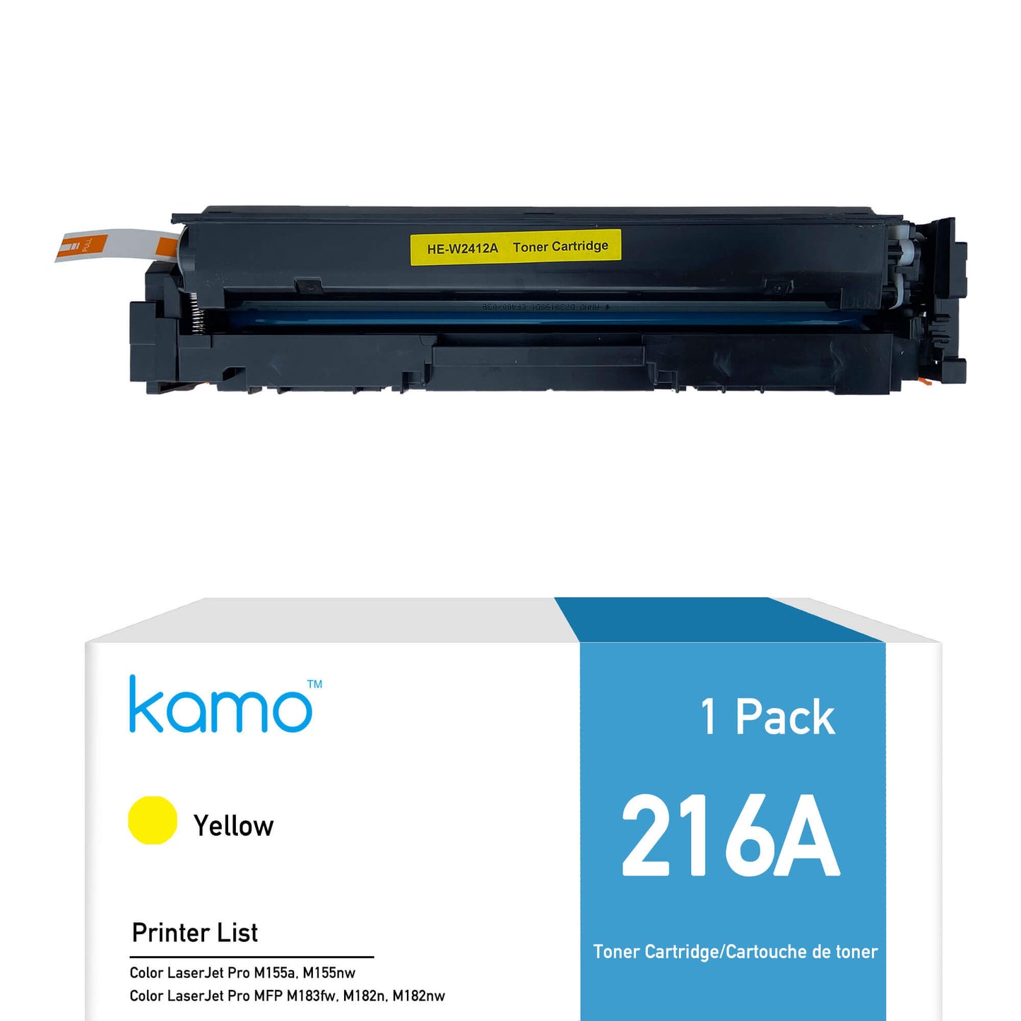Kamo 216A Yellow Toner (With Chip) Compatible with HP 216A W2412A 216X W2412X - Kamo