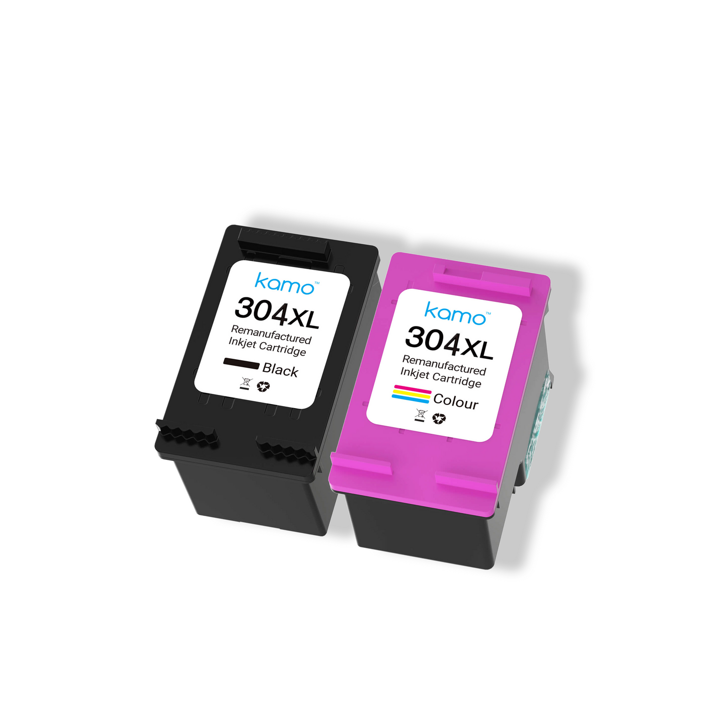 Kamo 304 XL for HP 304 304XL Ink Cartridges (2 Pack) with 500 Sheets of A4 Copy Paper