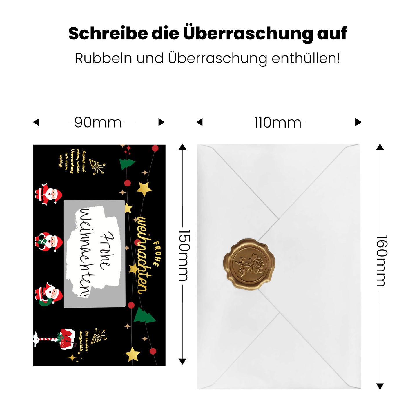 KAMO Christmas Scratch Card Voucher Gift Set – Santa Design (Black)