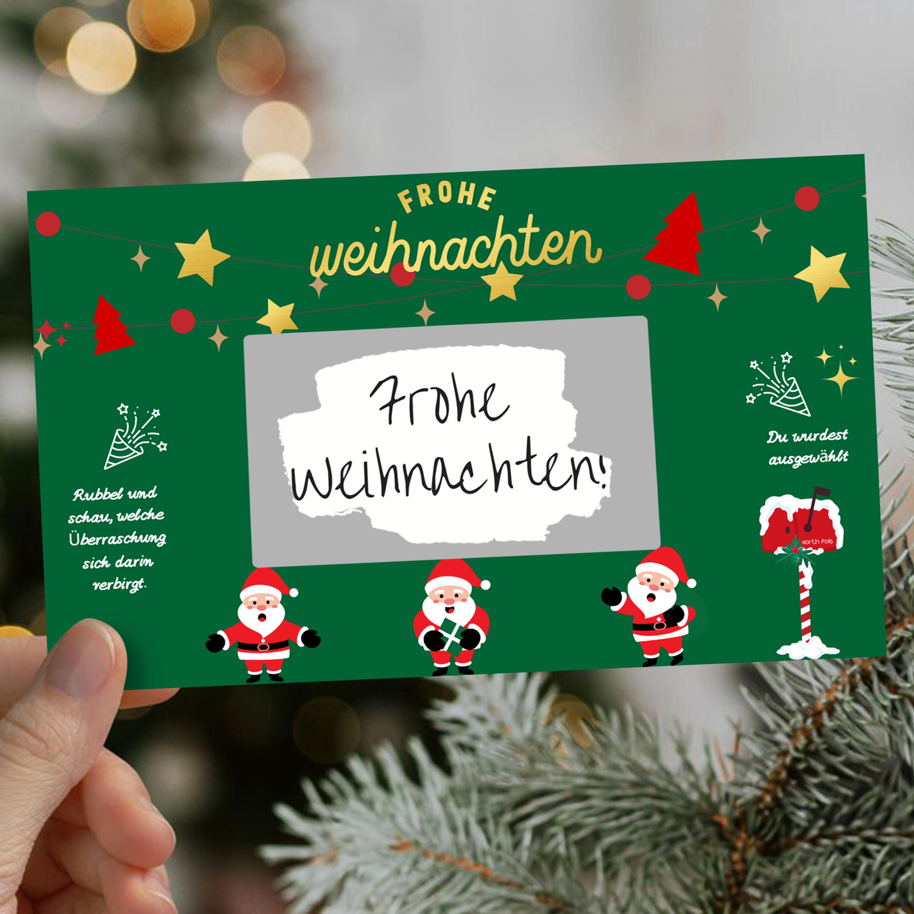 KAMO Christmas Scratch Card Voucher Gift Set – Santa Design (Green)