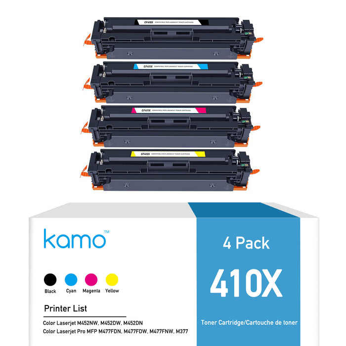 Kamo 410X for HP 410X CF410X CF411X CF412X CF413X Toner (4 Pack)
