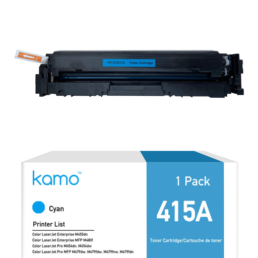 Kamo 415A Cyan Compatible with HP 415A W2031A 415X W2031X Toner (With Chip) - Kamo