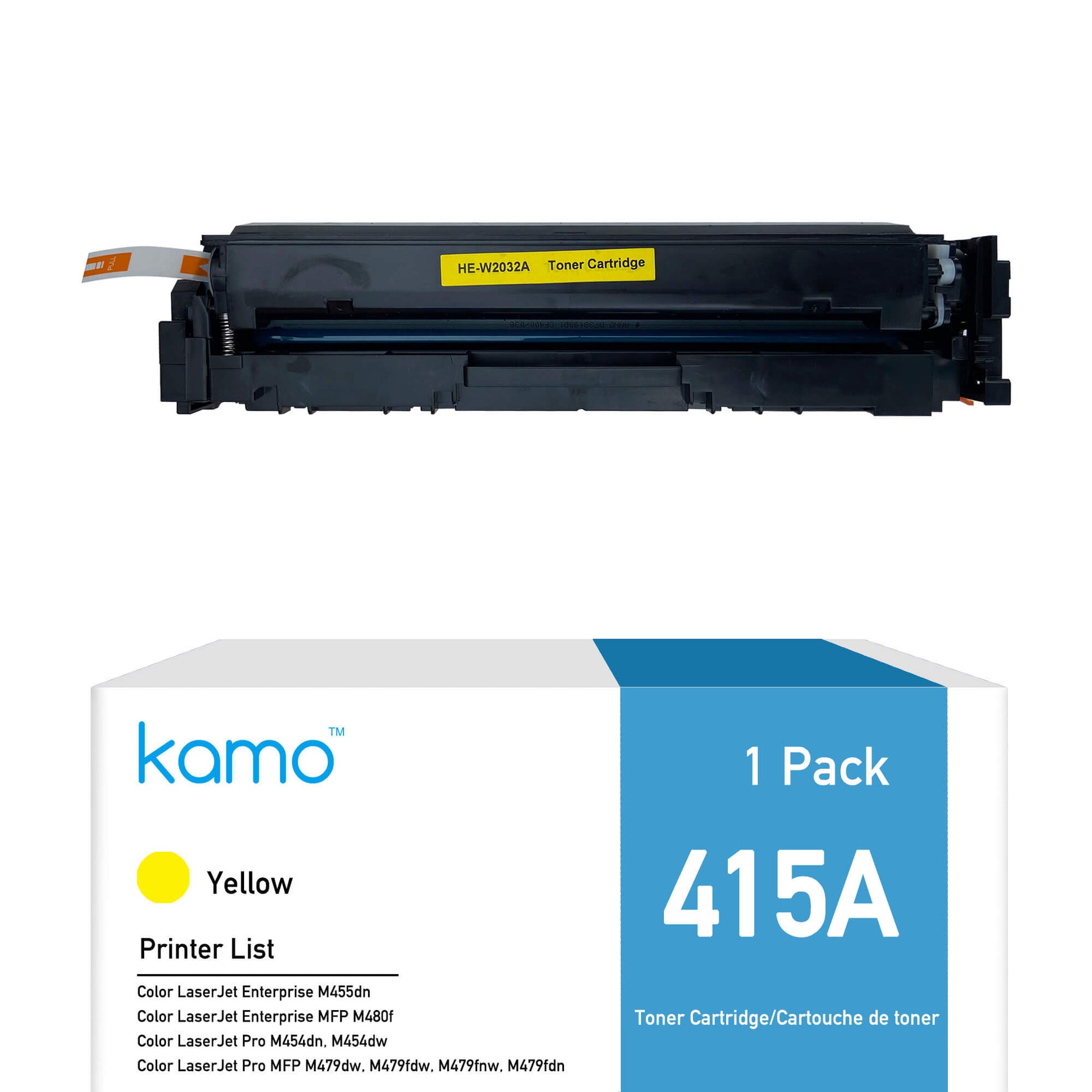 Kamo 415A Yellow Compatible with HP 415A W2032A 415X W2032X Toner (With Chip) - Kamo