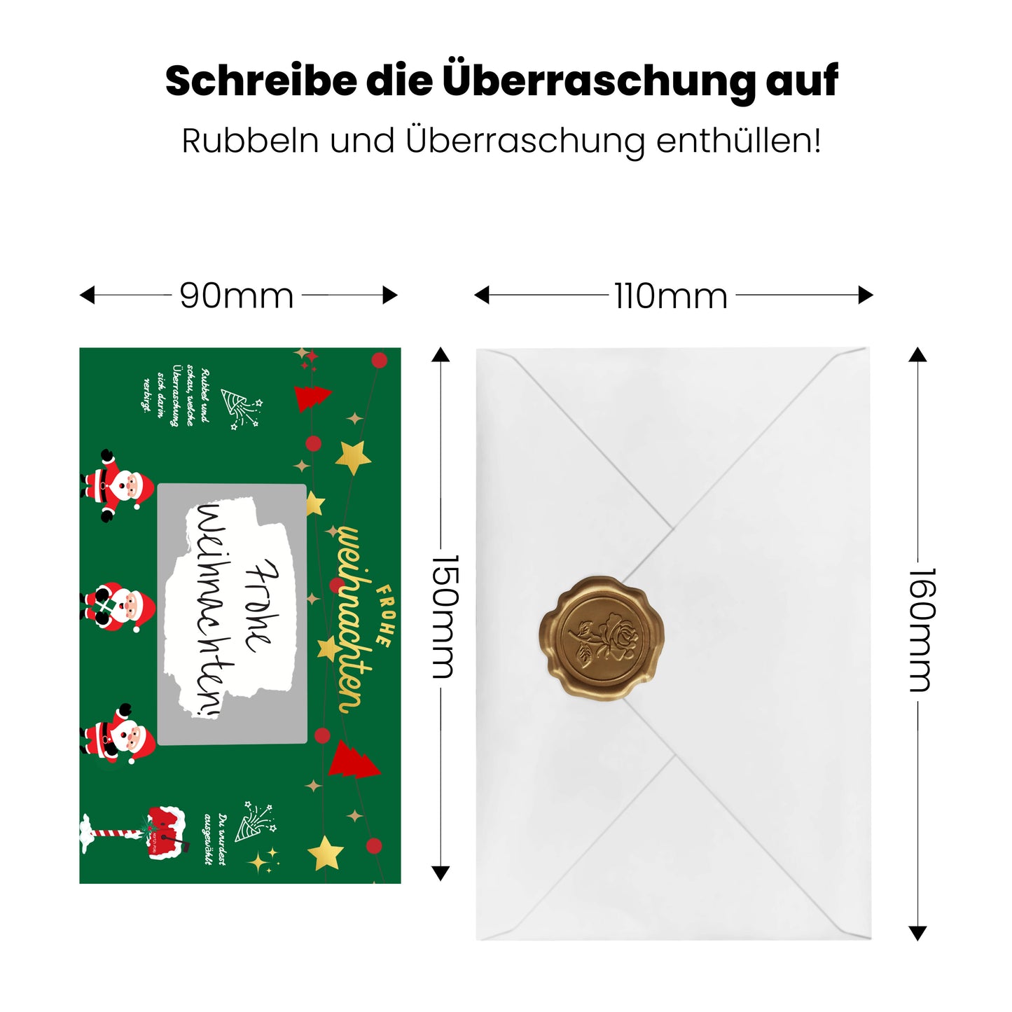 KAMO Christmas Scratch Card Voucher Gift Set – Santa Design (Green)