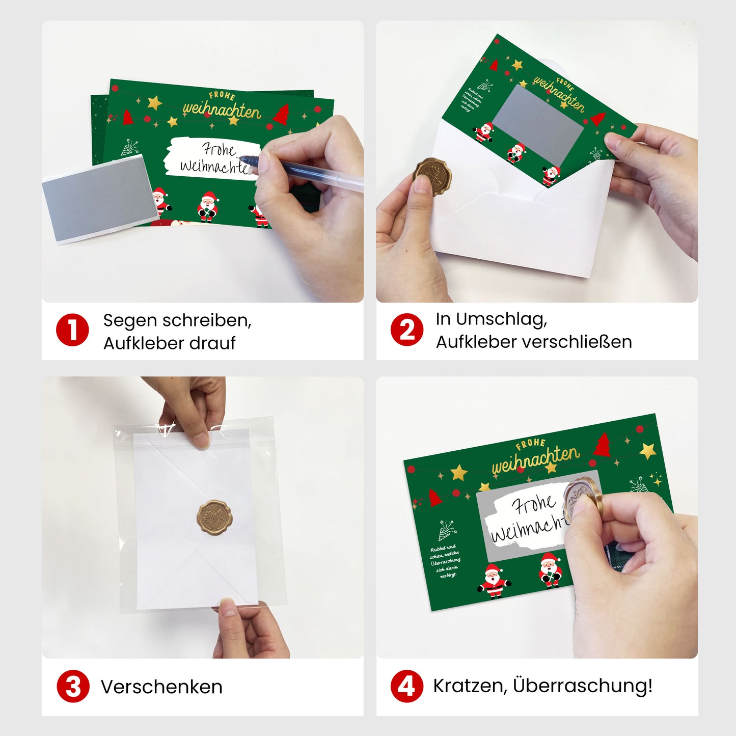 KAMO Christmas Scratch Card Voucher Gift Set – Santa Design (Green)