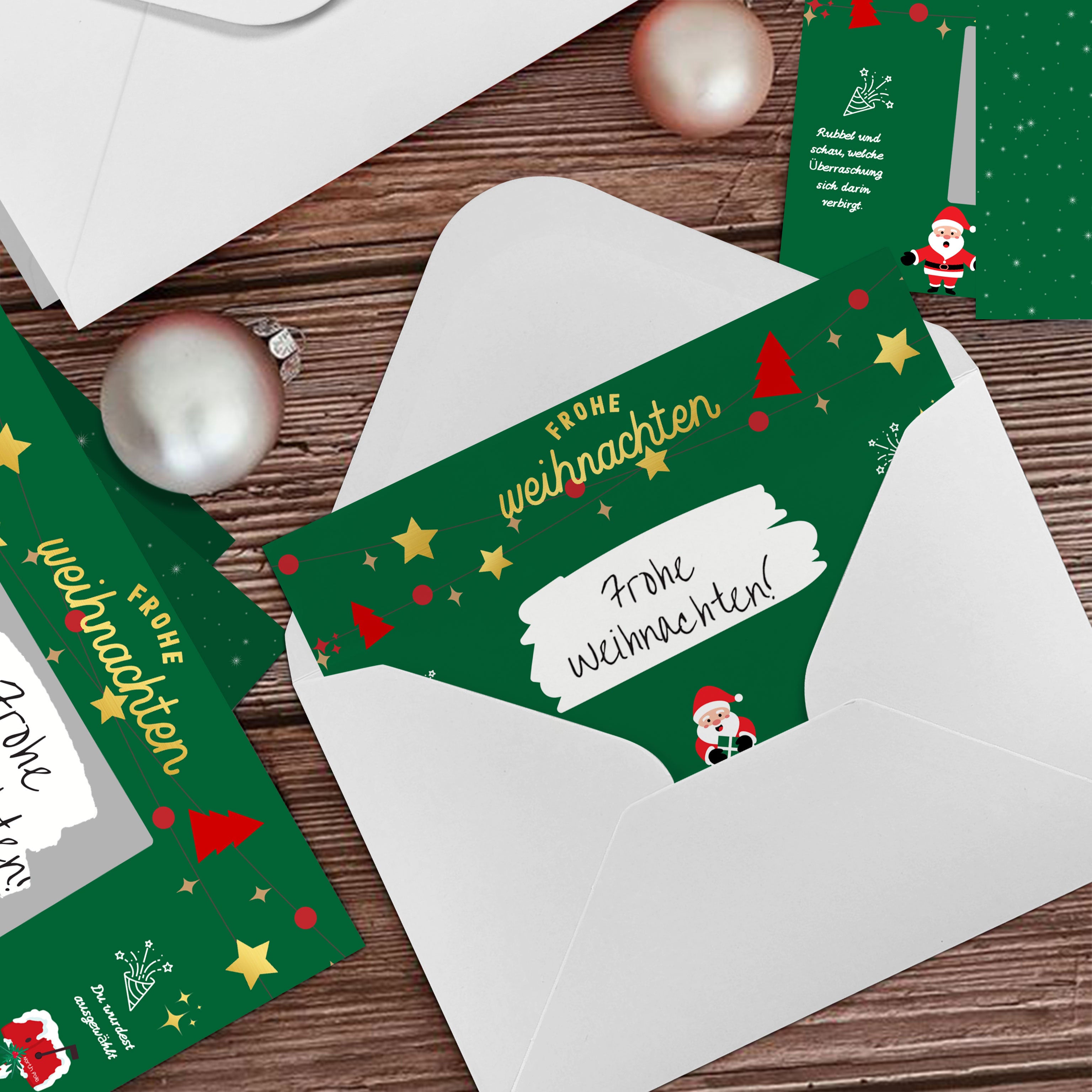 KAMO Christmas Scratch Card Voucher Gift Set – Santa Design (Green)