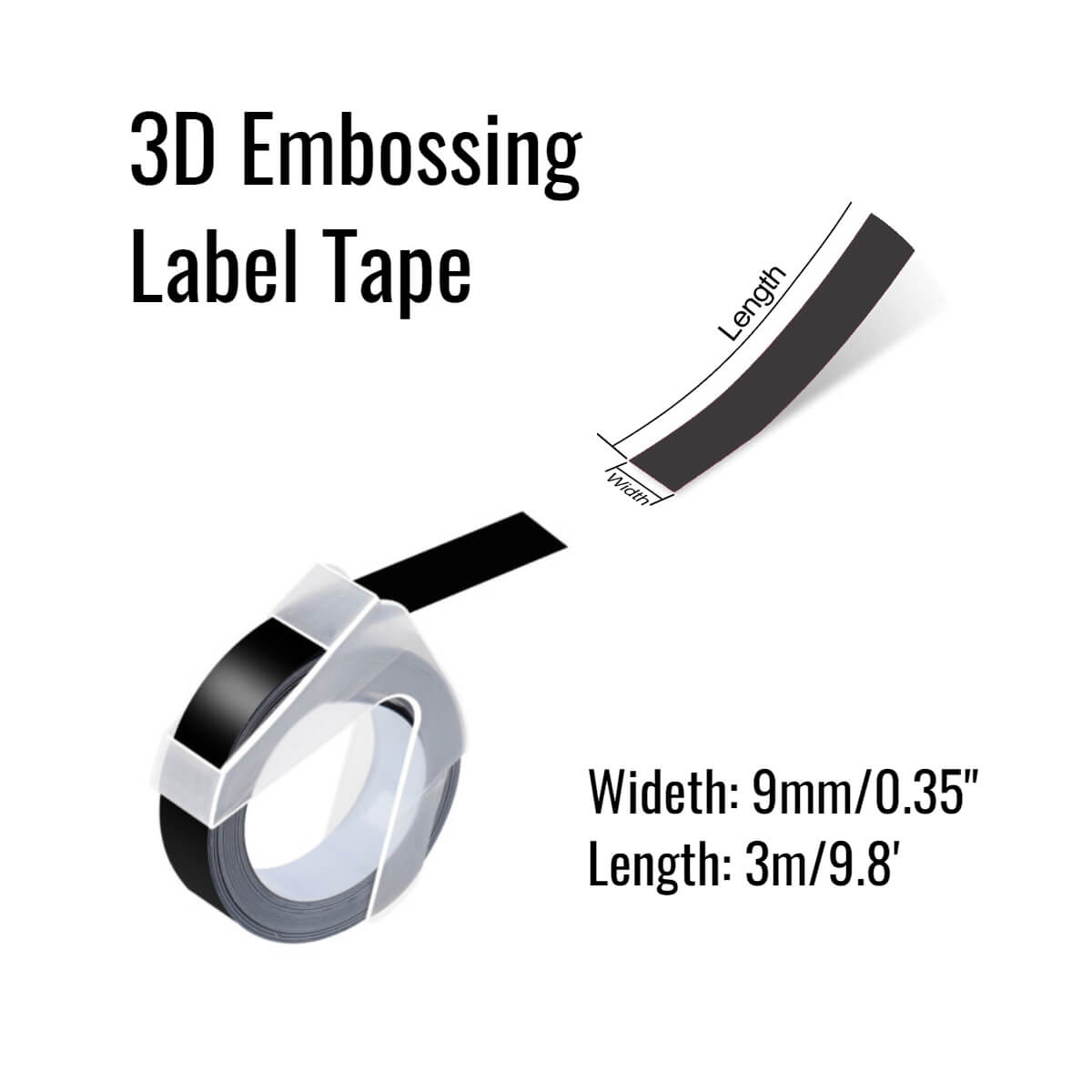 Efficient and convenient embossed label printer B90 embossed label printer and 8 ribbons – easily create professional labels