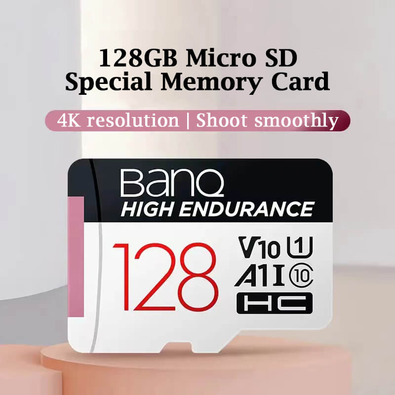 BANQ 128GB SD Memory Card TF (MicroSD) Compatible with A1, U3, V30 Driving Recorder & Security Monitoring Special Memory Card - Kamo