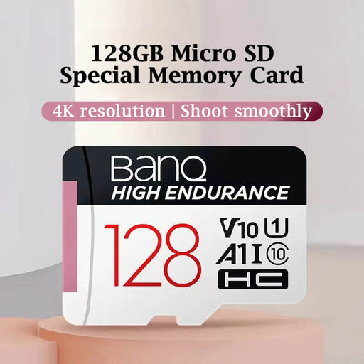 BANQ 128GB SD Memory Card TF (MicroSD) Compatible with A1, U3, V30 Driving Recorder & Security Monitoring Special Memory Card