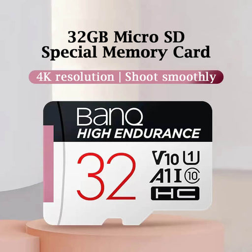 BANQ 32GB SD Memory Card TF (MicroSD) Compatible with A1, U1, V10, C10 Driving Recorder & Security Monitoring Special Memory Card