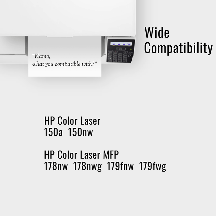 Kamo 117A Toner Compatible with HP 117A W2070A (Single Black Pack)