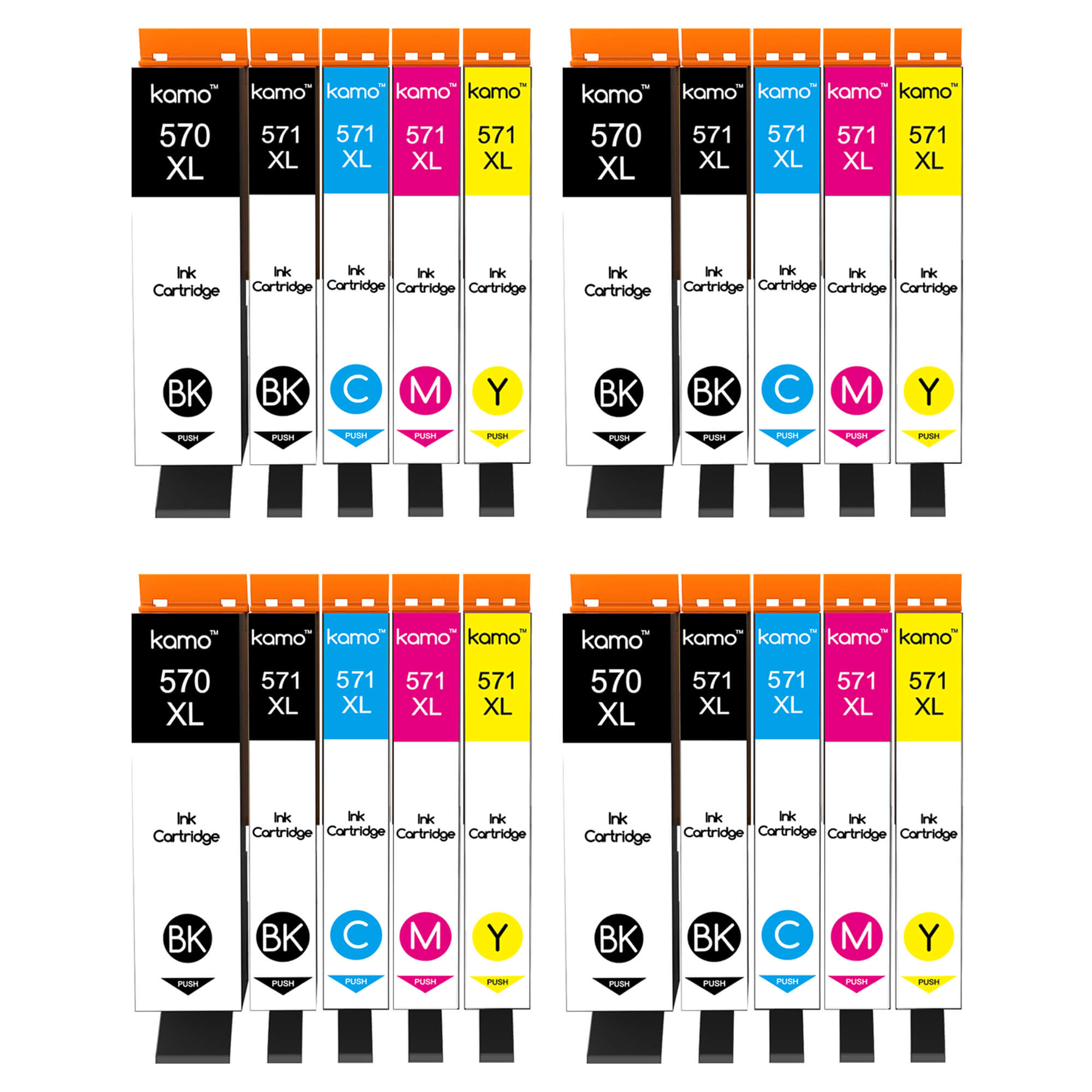 Kamo PGI-570 CLI-571 XL for Canon PGI-570XL CLI-571XL Ink Cartridges (20 Pack) - Kamo