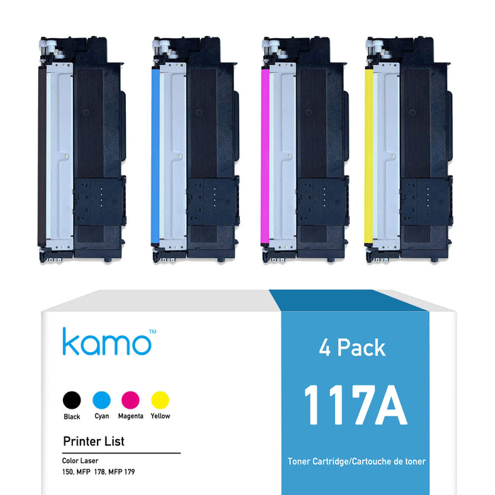 Kamo 117A Toner Compatible with HP 117A W2070A W2071A W2072A W2073A (4 Packs)