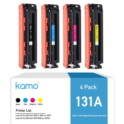 Kamo 131A for HP 131A 131X CF210A CF210X CF211A CF212A CF213A Toner (4 Pack)