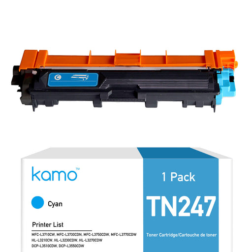 Kamo TN-243C TN-247C Toner Compatible with Brother TN-243CMYK TN247 TN-243 (Single Cyan Pack)