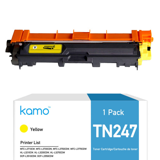 Kamo TN-243Y TN-247Y Toner Compatible with Brother TN-243CMYK TN247 TN-243 (Single Yellow Pack)