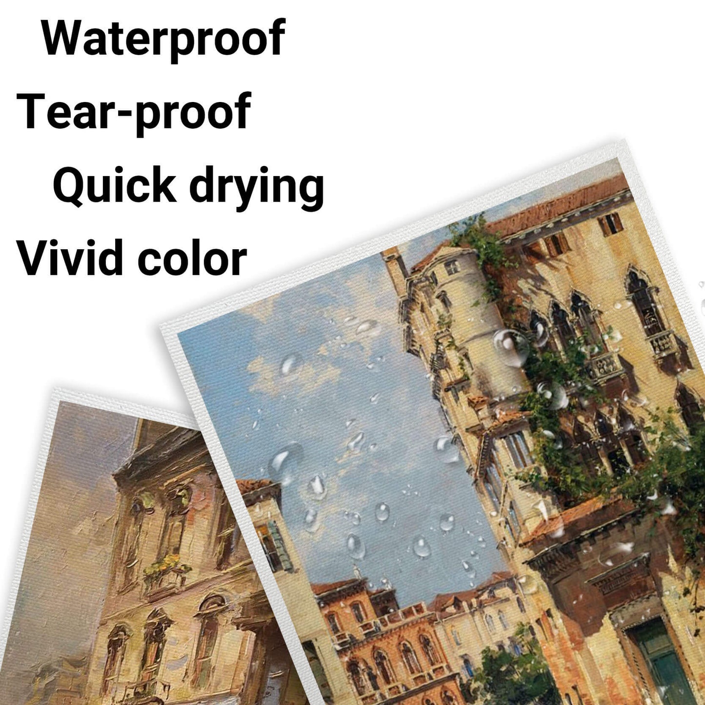 Kamo Inkjet Printing Art Canvas A4, 20 Blatt, glänzende Polyester-Baumwolle, 400 g/m², weiß, wasserfest und reißfest